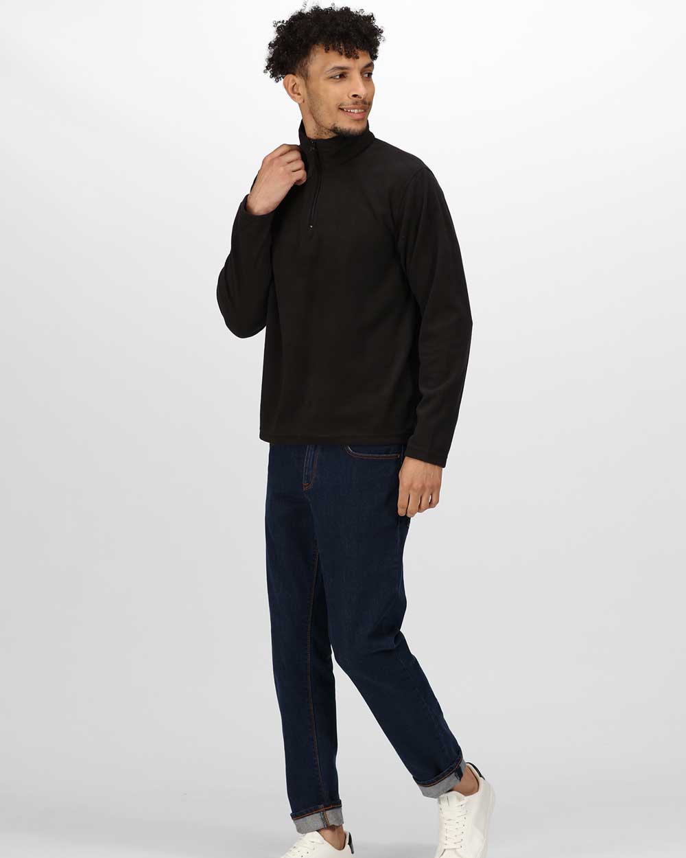 Regatta Micro Zip Neck Fleece in Black 