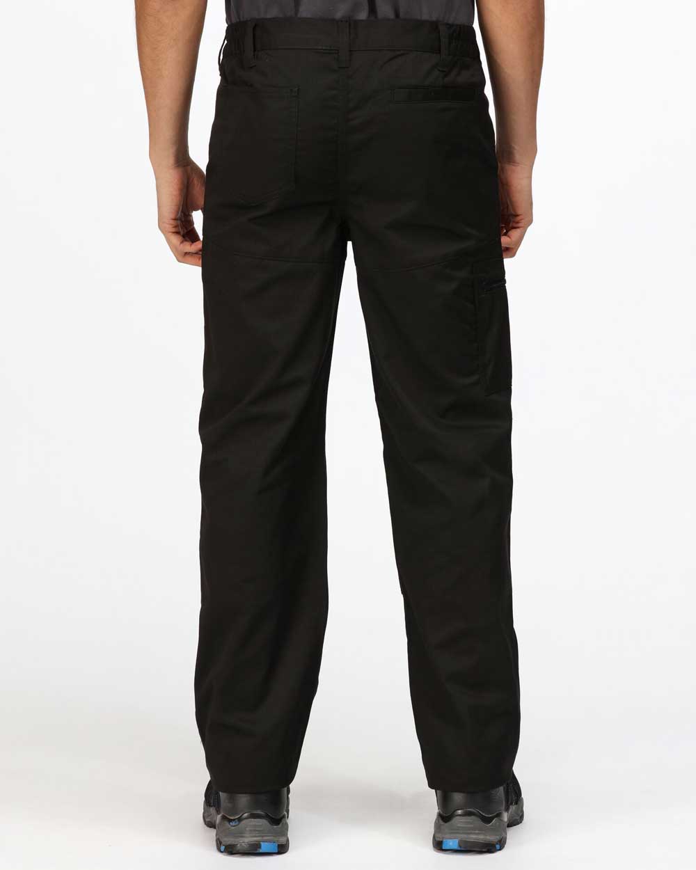 Back view Work Trousers Regatta Pro Action Trousers in Black 