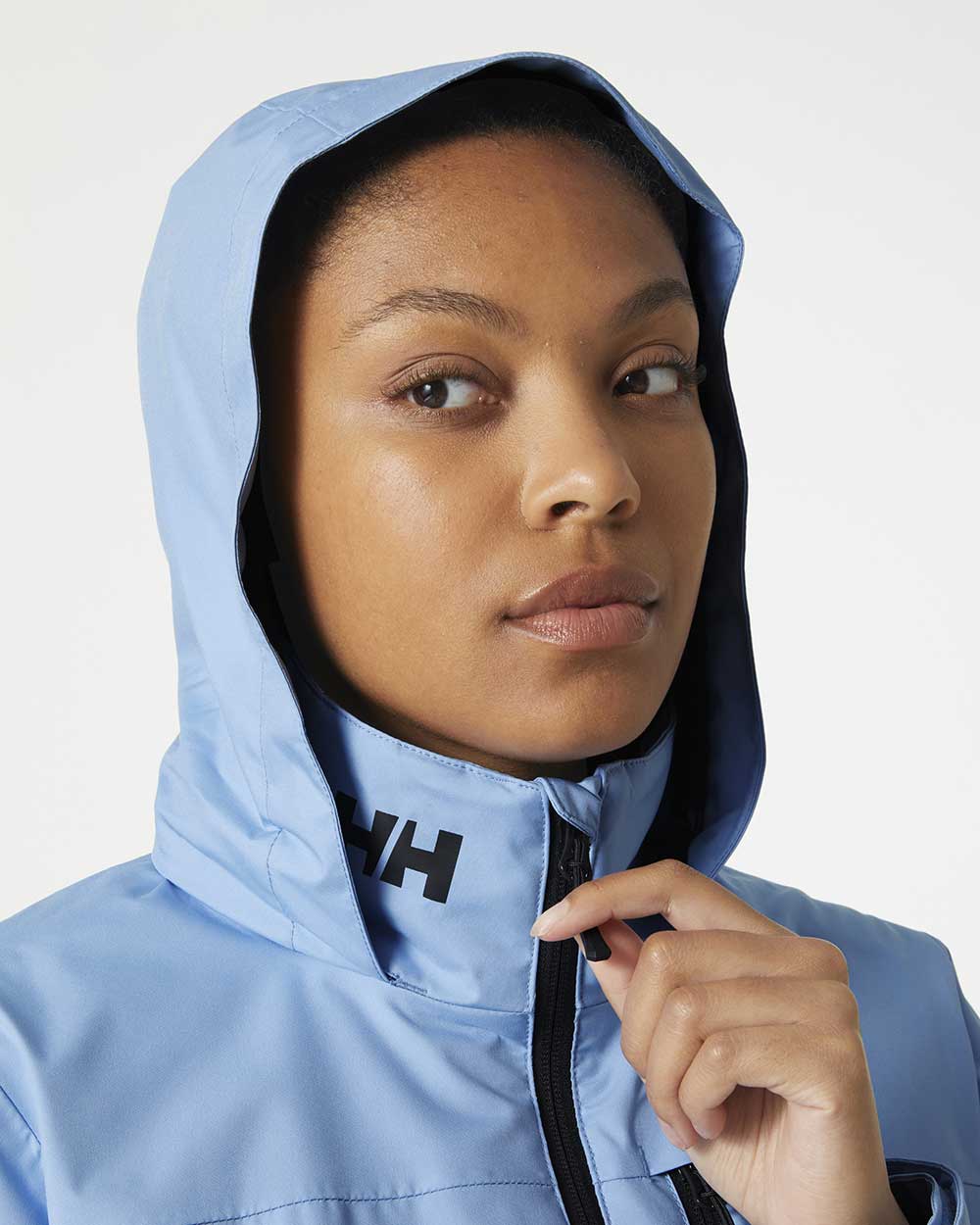 Helly Hansen Womens Crew Hooded Jacket In Bright Blue 