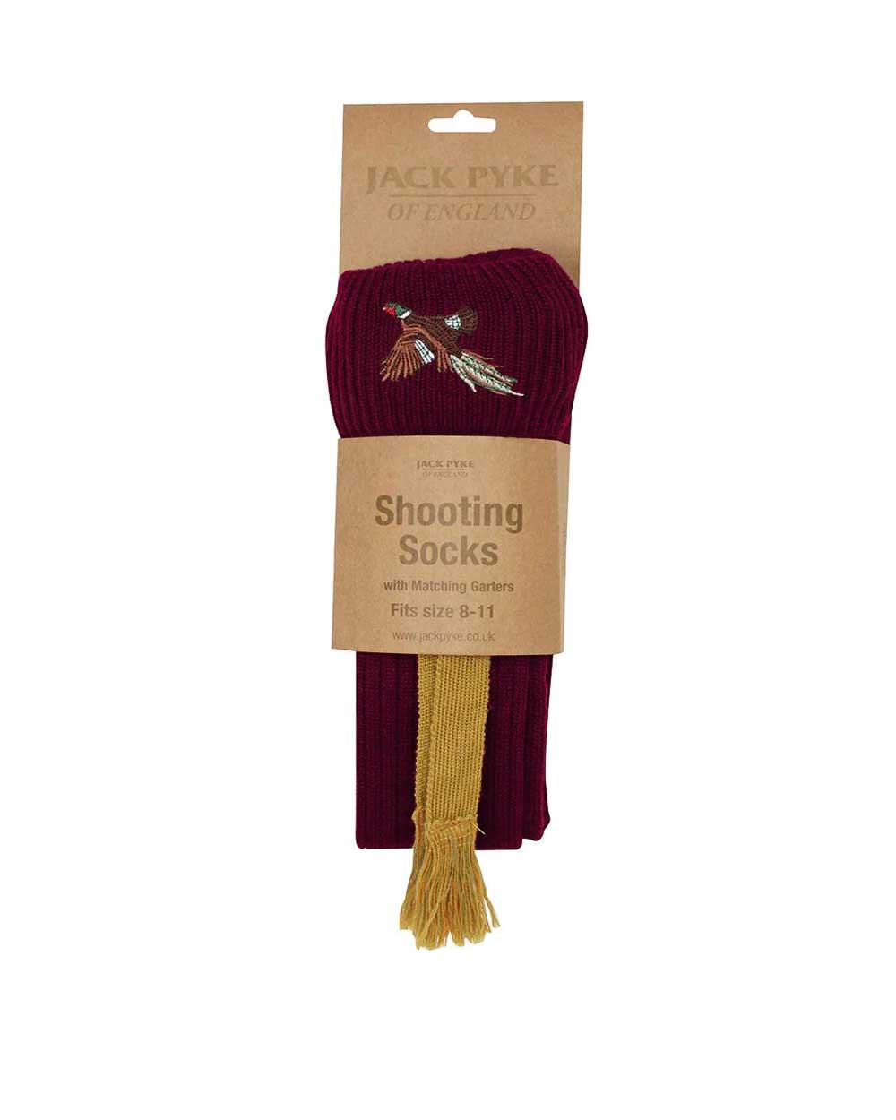 Jack Pyke Shooting Socks Pheasant in Burgundy 