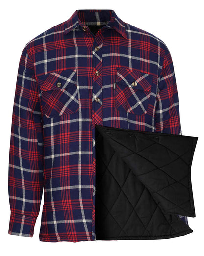 Showing padded lining Red Tartan Champion Totnes Quilted Padded Shirt 