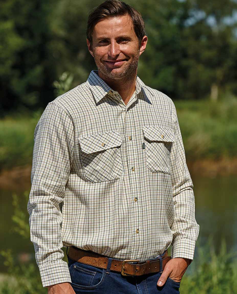 green brown Champion Tattersall Shirt, the classic country check shirt 