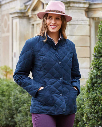 Alan Paine Felwell Womens Quilted Jacket in Dark Navy 