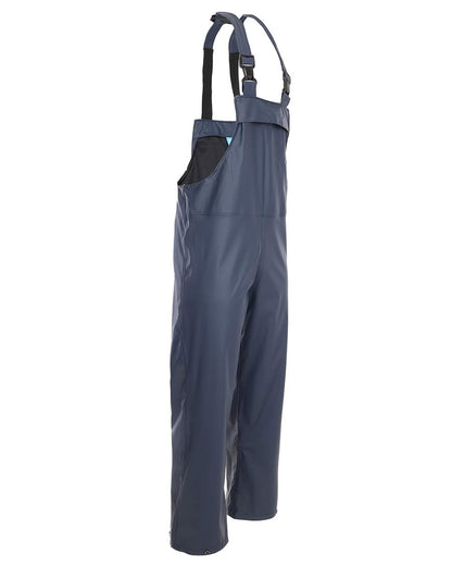Right view Fort Airflex Waterproof Breathable Bib and Brace Overalls in Navy 