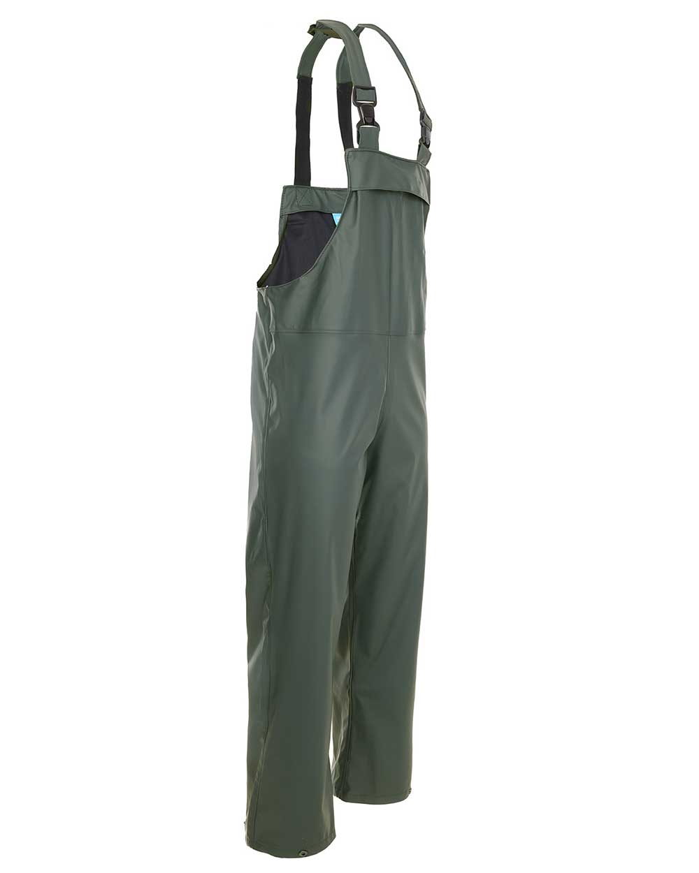 Right side view Fort Airflex Waterproof Breathable Bib and Brace Overalls in Olive 