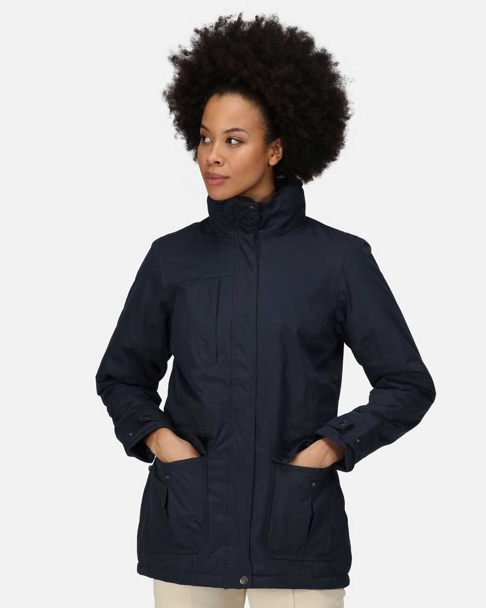 Regatta Womens Darby III Insulated Parka Jacket In Navy 