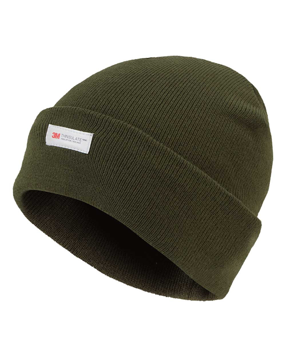 olive knitted blue castle watch cap 