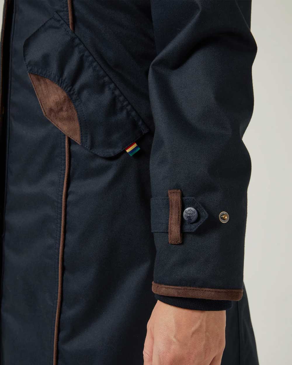 Cuff detail Alan Paine Fernley Long Waterproof Coat - Hollands Country Clothing 