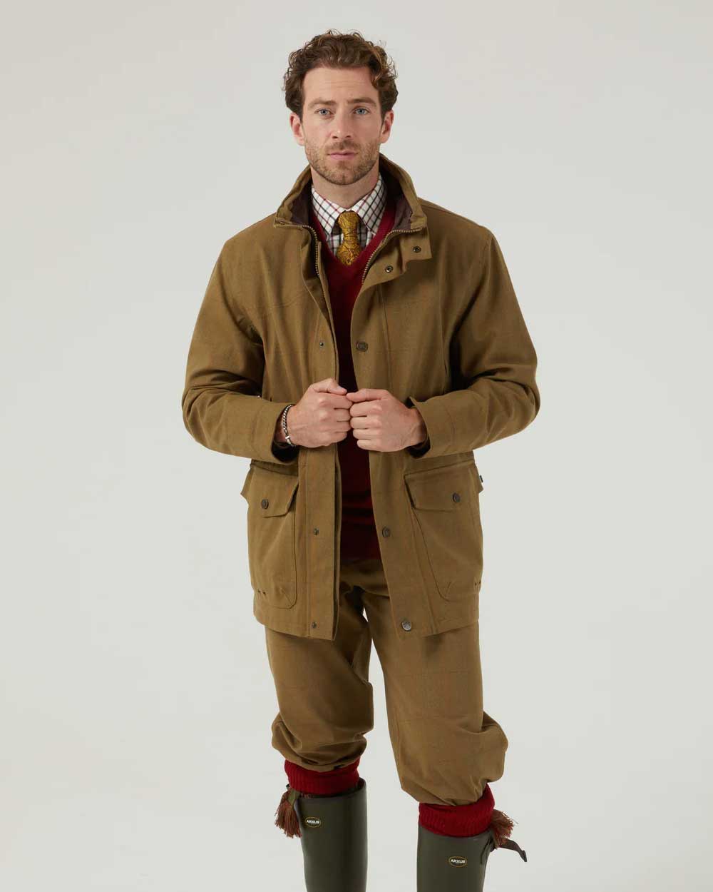 Alan Paine Mens Axford Waterproof Coat in Aspen 