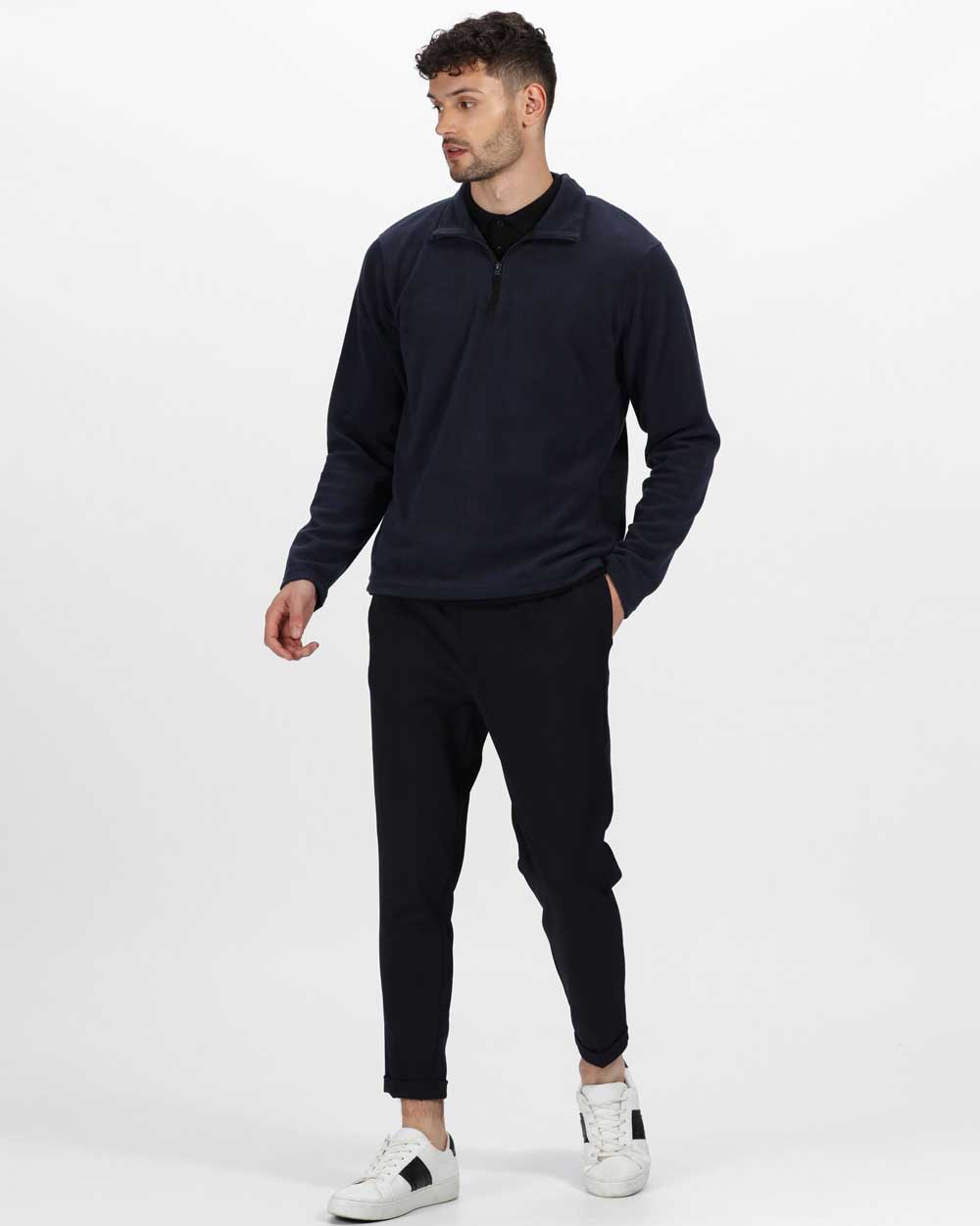 Regatta Micro Zip Neck Fleece in Dark Navy 