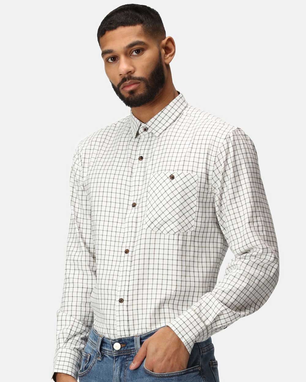 Regatta Tattersall Check Shirt in Green Check 