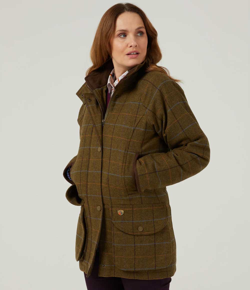 Alan Paine Combrook Ladies Tweed Coat in Hazel 