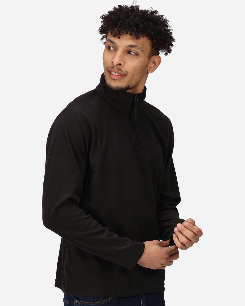 Regatta Micro Zip Neck Fleece in Black 