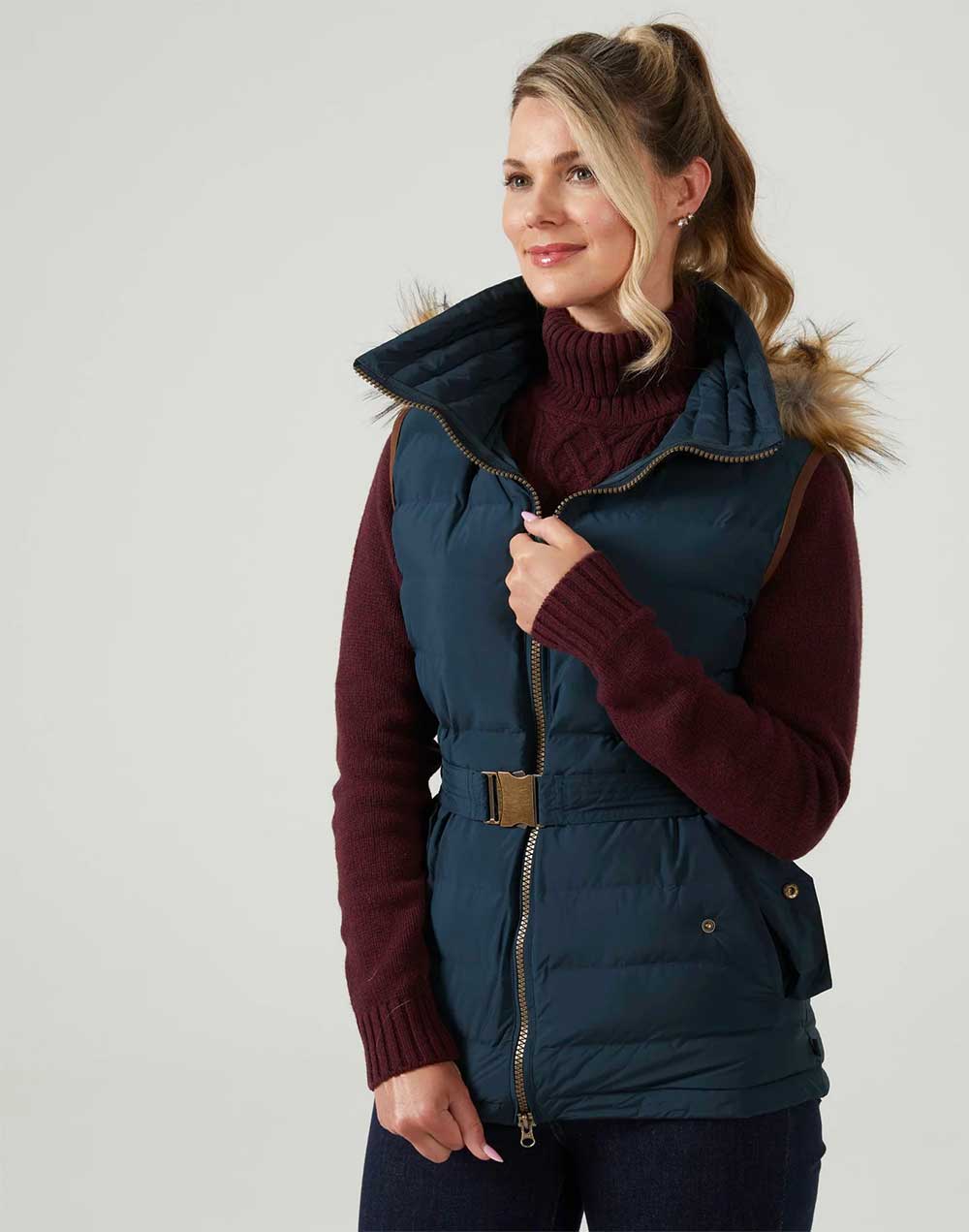 Alan Paine Calsall Ladies Waistcoat in Navy 