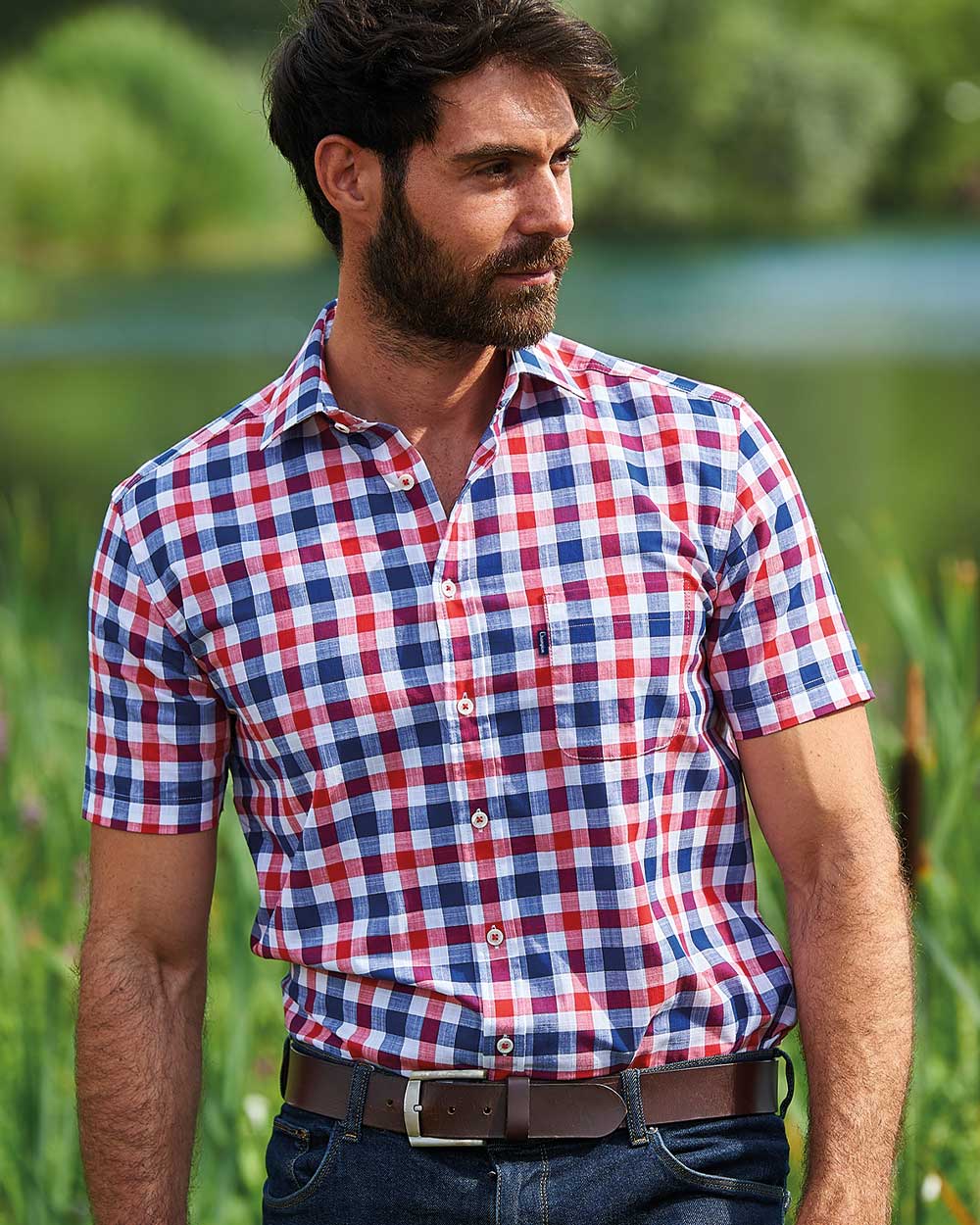 Champion Mens Holkham Short Sleeved Shirt In Red 