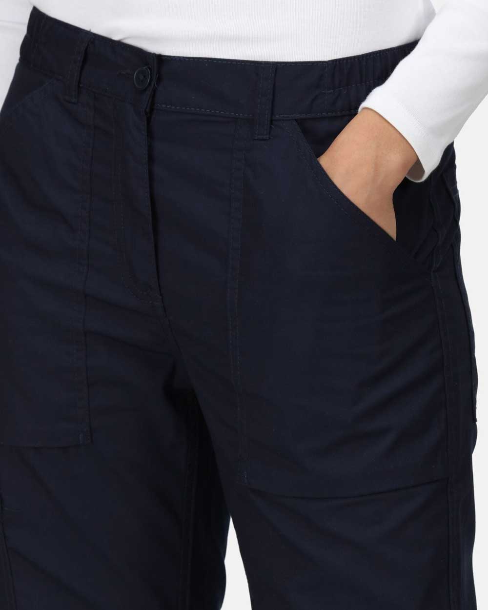 Front pocket Regatta Womens New Action II Trousers in Navy 