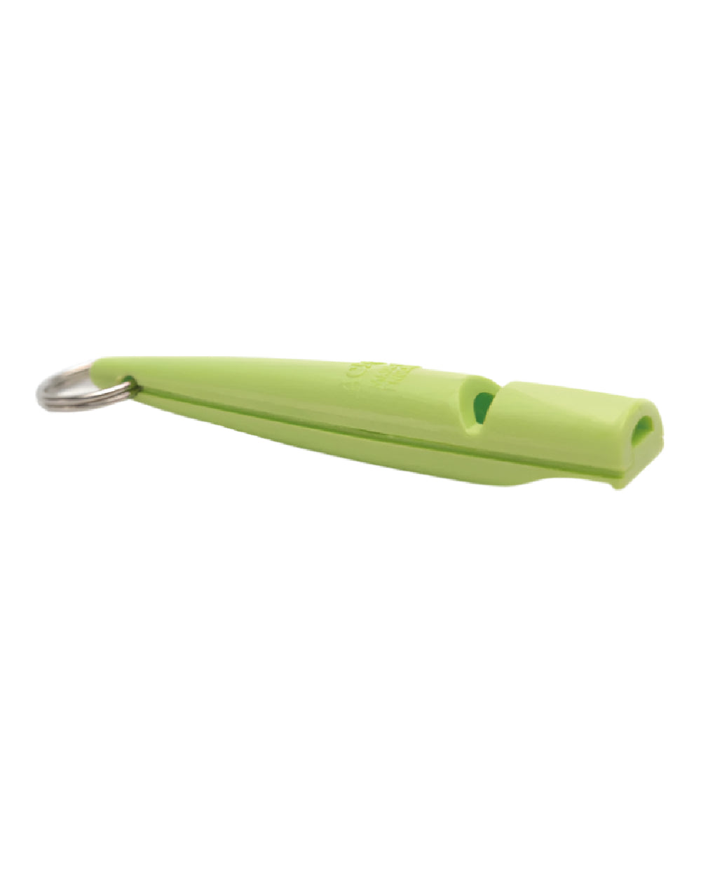 Green Coloured Acme Dog Whistle on white background 