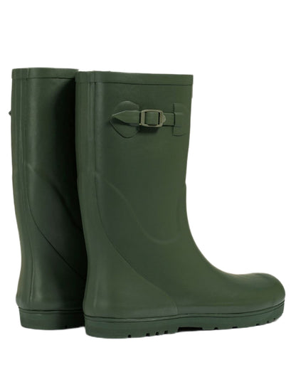 Khaki coloured Aigle Childrens Woody Pop Fur 2 Boots on white background 