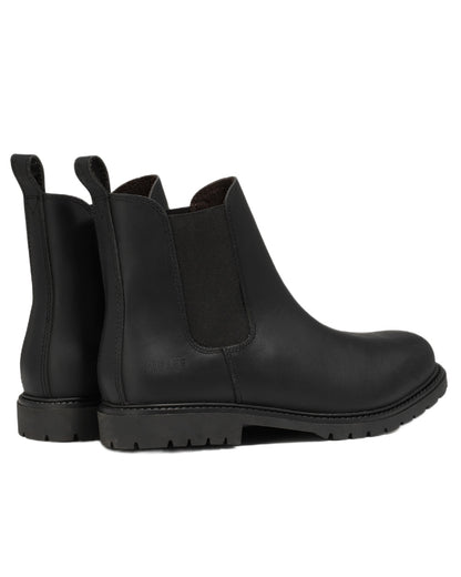 Noir coloured Aigle Eperon Leather Chelsea Boots on white background 