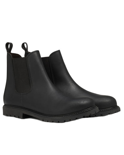Noir coloured Aigle Eperon Leather Chelsea Boots on white background 