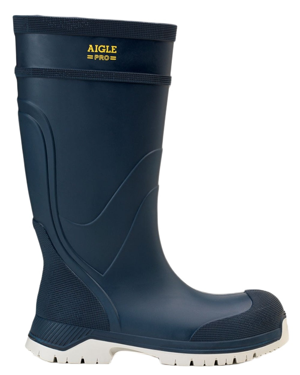 Artic coloured Aigle Mens Arvalt S5 Safety Wellingtons on white background 