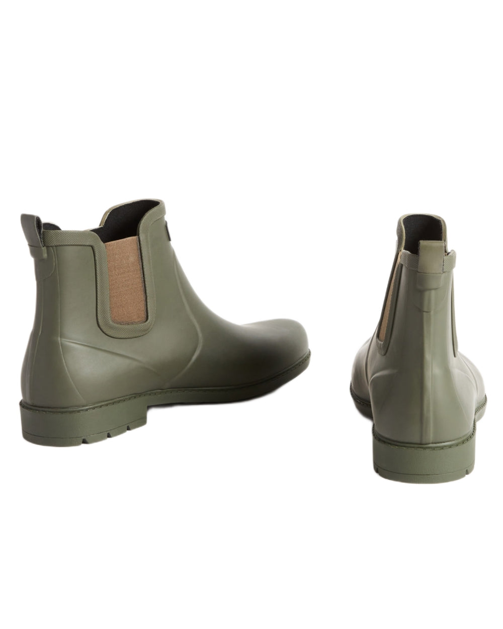 Khaki coloured Aigle Mens Carville M2 Ankle Wellingtons on white background 