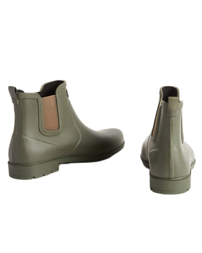 Khaki coloured Aigle Mens Carville M2 Ankle Wellingtons on white background 