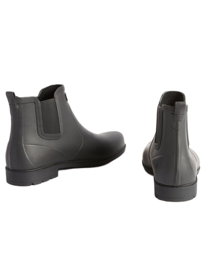 Noir coloured Aigle Mens Carville M2 Ankle Wellingtons on white background 