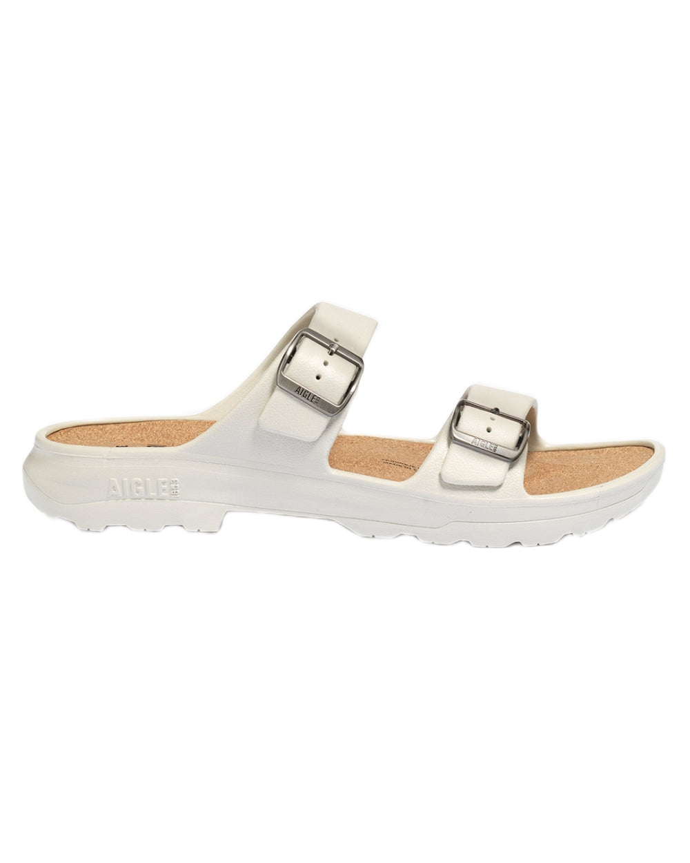 Sable coloured Aigle Mens Corlay Ultra Light Clogs on white background 