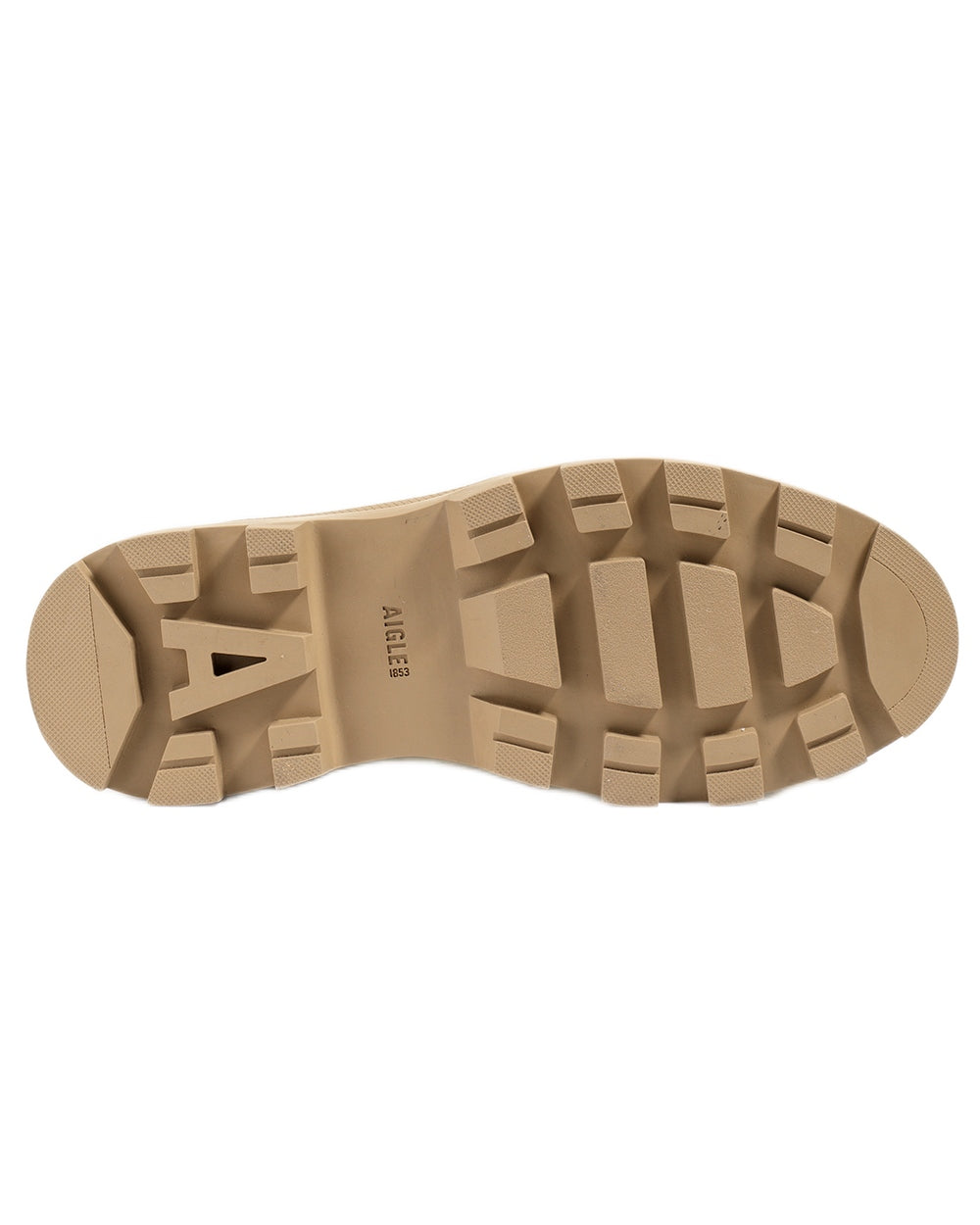 Khaki coloured Aigle Mens Iconic Walking Shoes on white background 