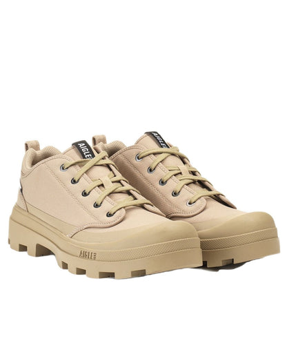 Sable coloured Aigle Mens Iconic Walking Shoes on white background 