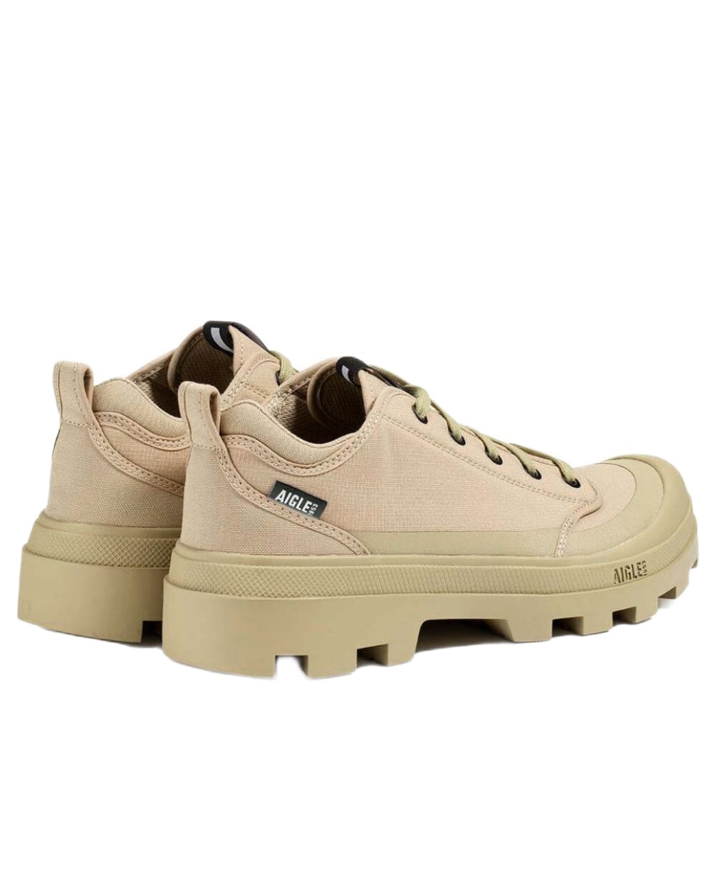 Sable coloured Aigle Mens Iconic Walking Shoes on white background 