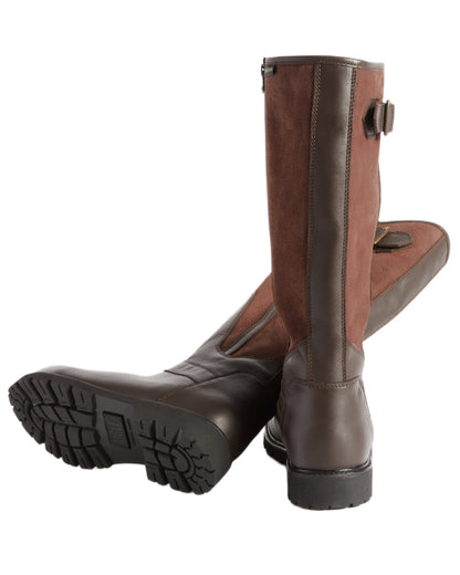 Dark Brown coloured Aigle Mens Inverss Gore-Tex Leather Boots on white background 