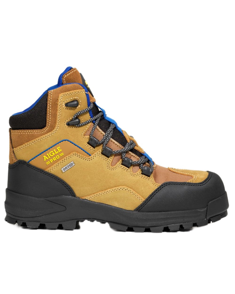 Camel coloured Aigle Mens Nassio EVO S3 Safety Shoes on white background 