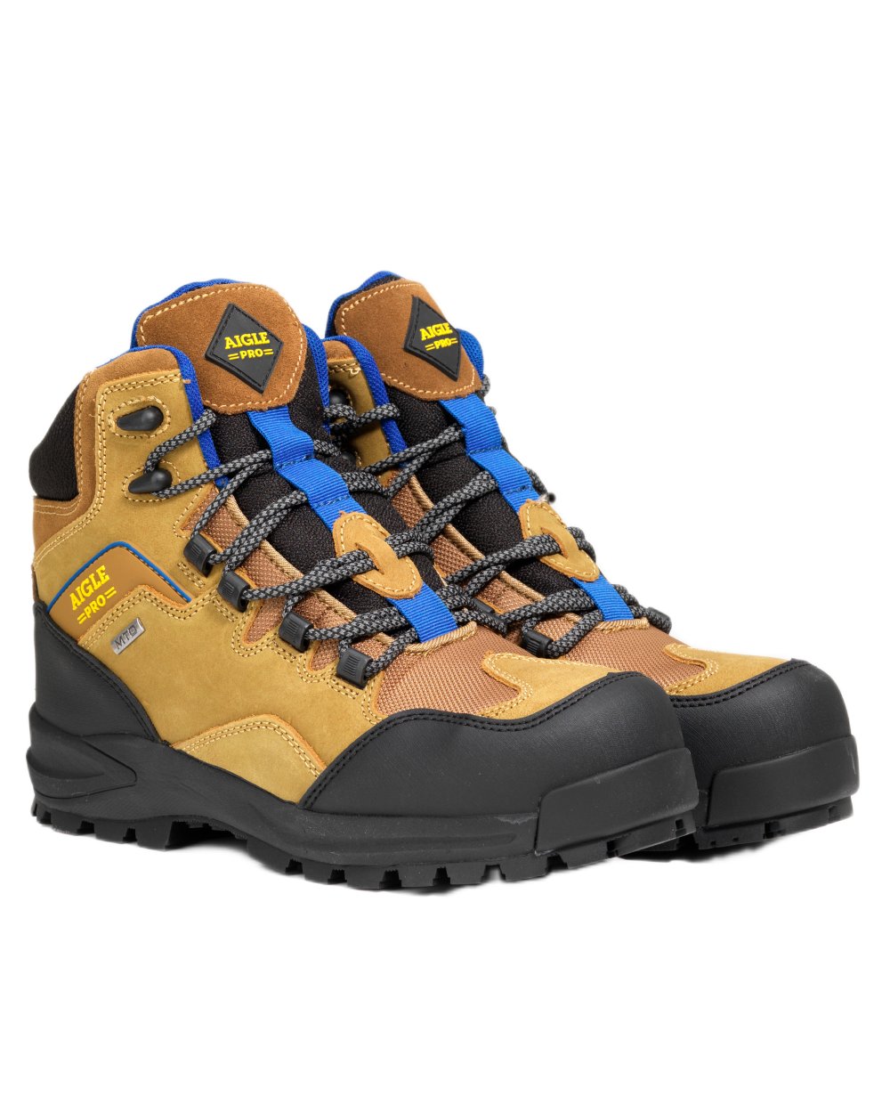 Camel coloured Aigle Mens Nassio EVO S3 Safety Shoes on white background 