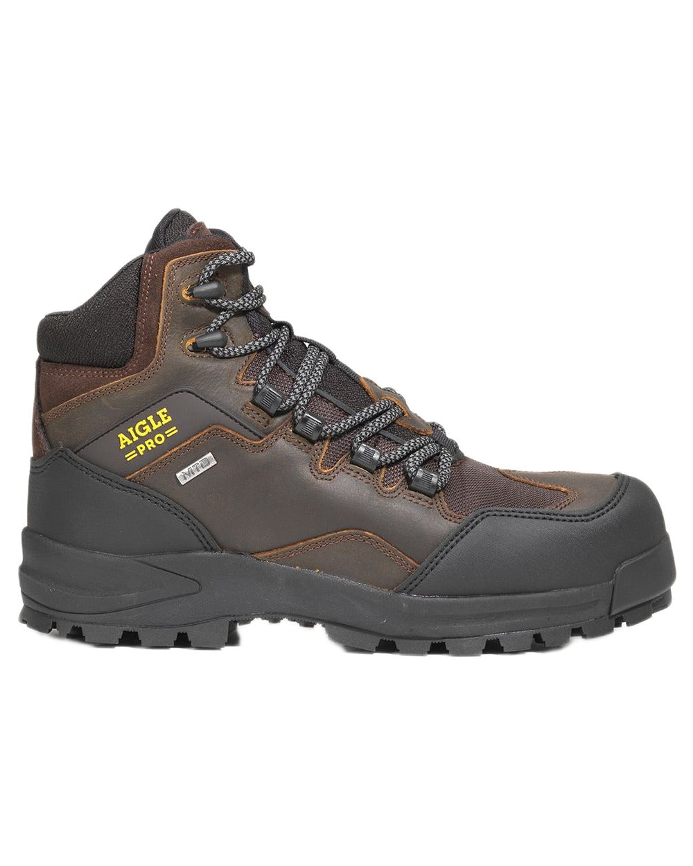 Dark Brown coloured Aigle Mens Nassio EVO S3 Safety Shoes on white background 