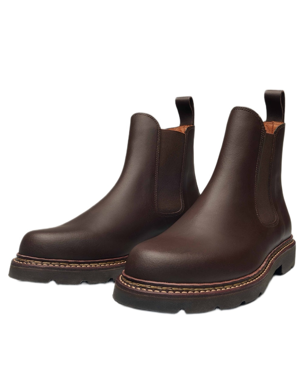 Dark Brown coloured Aigle Mens Quercy Work Boots on white background 
