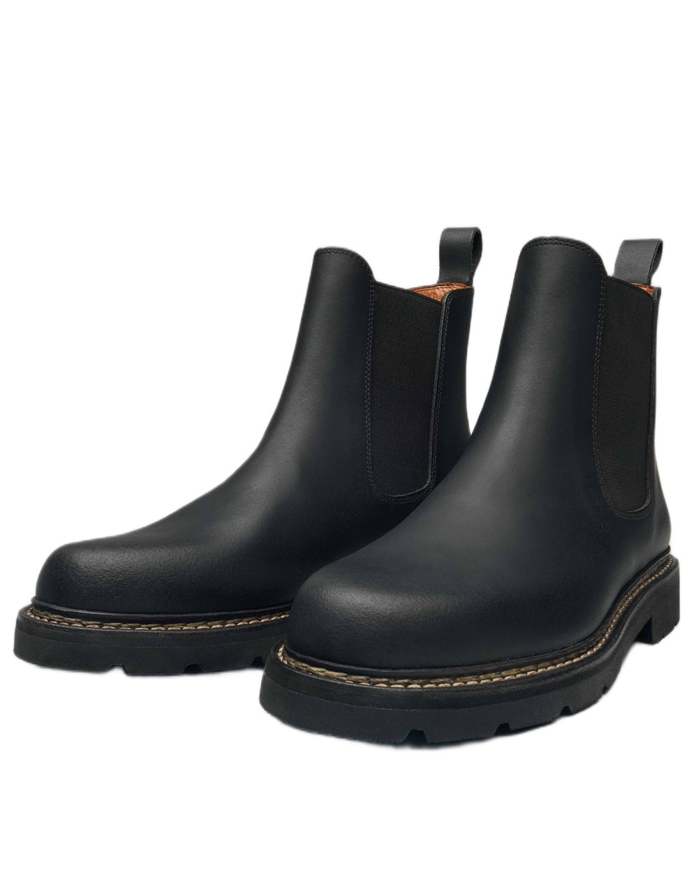 Noir 2 coloured Aigle Mens Quercy Work Boots on white background 