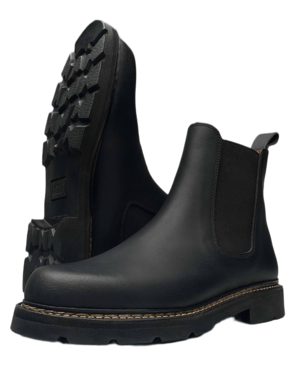 Noir 2 coloured Aigle Mens Quercy Work Boots on white background 