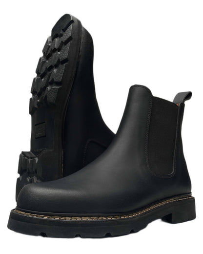 Noir 2 coloured Aigle Mens Quercy Work Boots on white background 