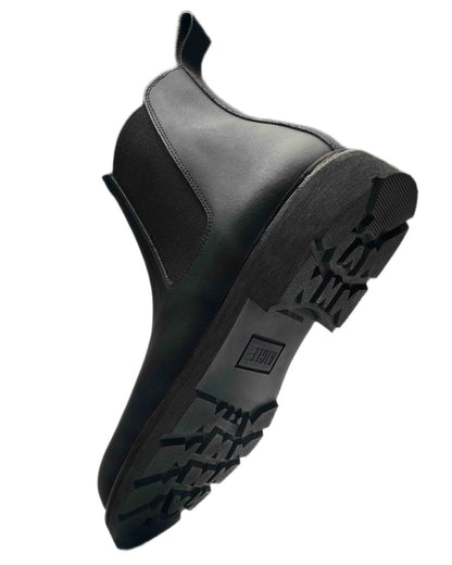Noir 2 coloured Aigle Mens Quercy Work Boots on white background 
