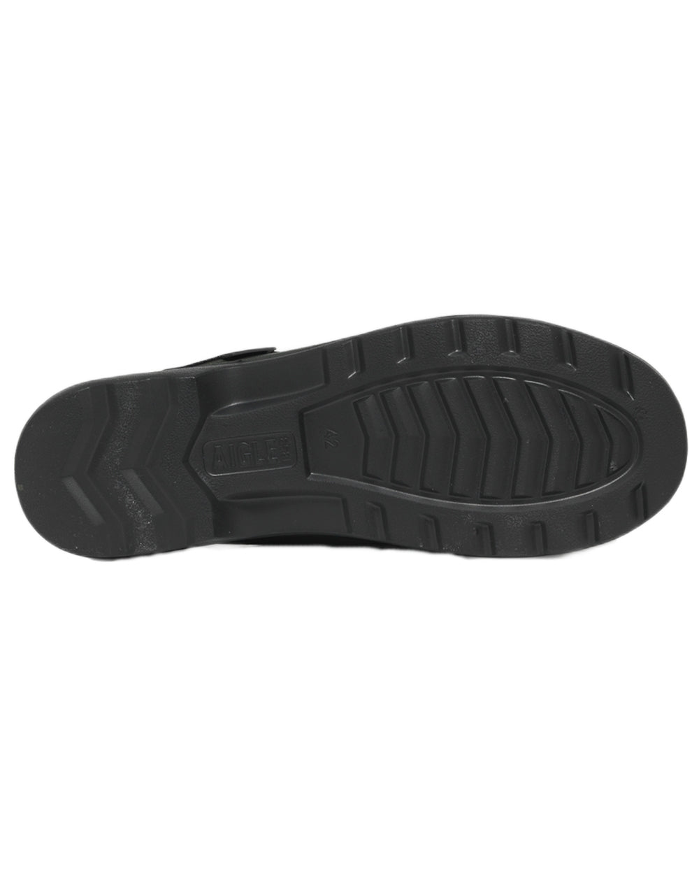Noir coloured Aigle Mens Taden M2 Ultra Light Clogs on white background 