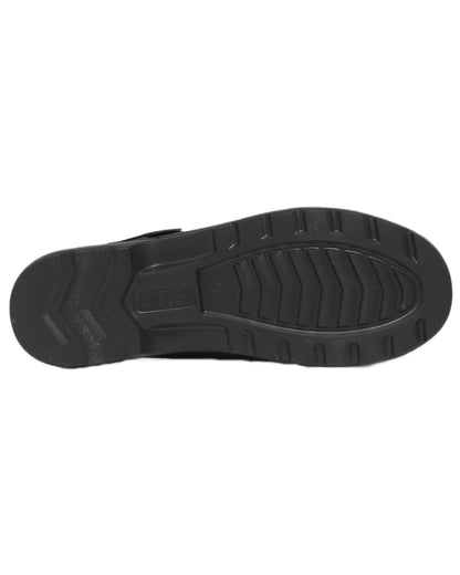 Noir coloured Aigle Mens Taden M2 Ultra Light Clogs on white background 