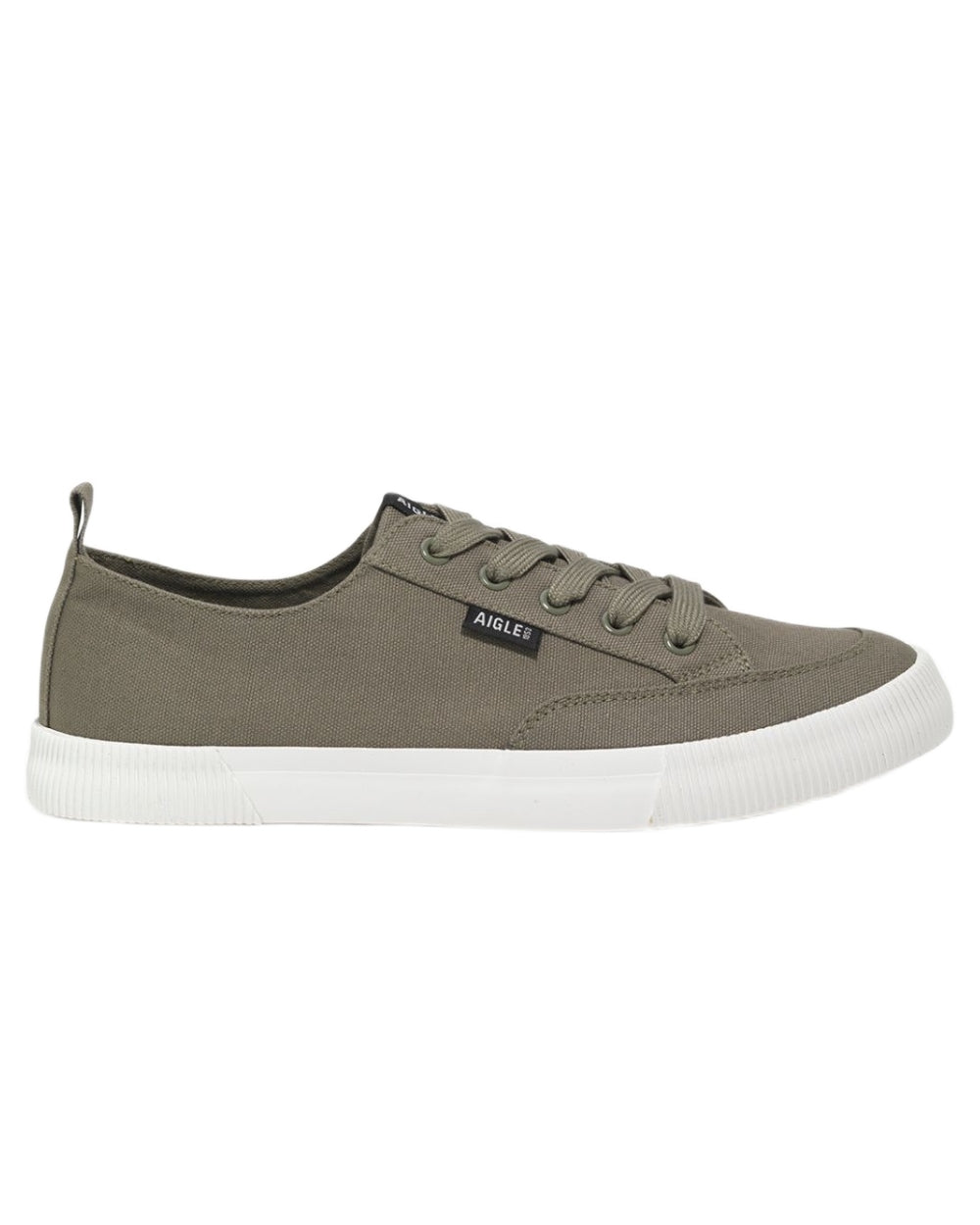 Romarin coloured Aigle Mens Tamarix Canvas Sneakers on white background 