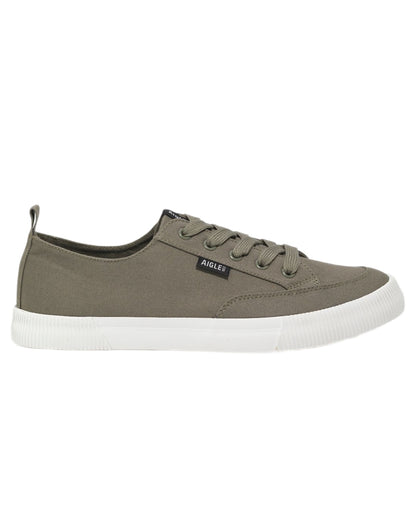 Romarin coloured Aigle Mens Tamarix Canvas Sneakers on white background 