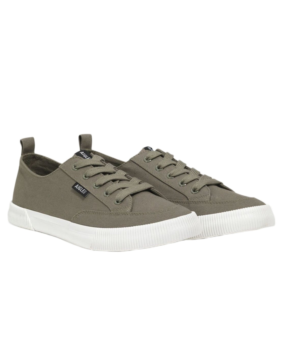Romarin coloured Aigle Mens Tamarix Canvas Sneakers on white background 