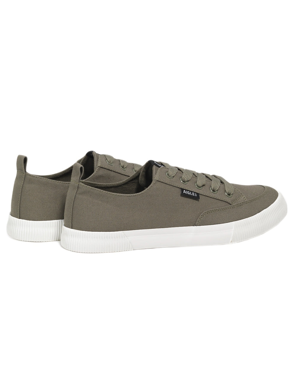 Romarin coloured Aigle Mens Tamarix Canvas Sneakers on white background 