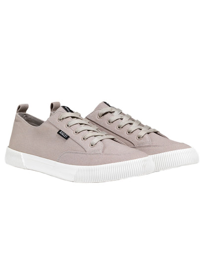 Sable coloured Aigle Mens Tamarix Canvas Sneakers on white background 