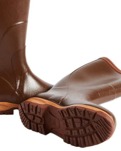 Maroon coloured Aigle Mens Tancar Pro Kevlar Reinforced Wellingtons on white background 