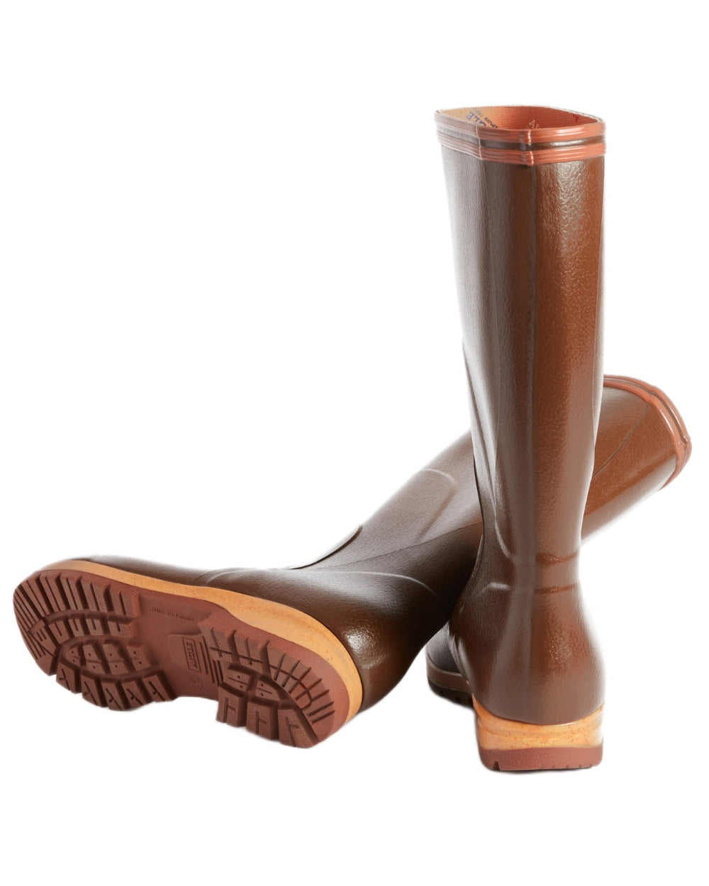 Maroon coloured Aigle Mens Tancar Pro Kevlar Reinforced Wellingtons on white background 